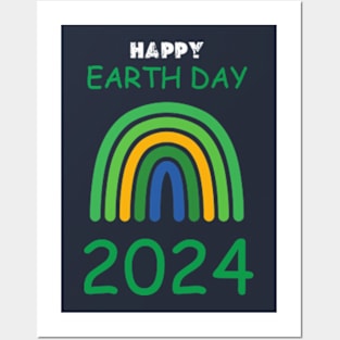 happy earth day 2024 gift april 22 Cute Teacher  Lover Rainbow Posters and Art